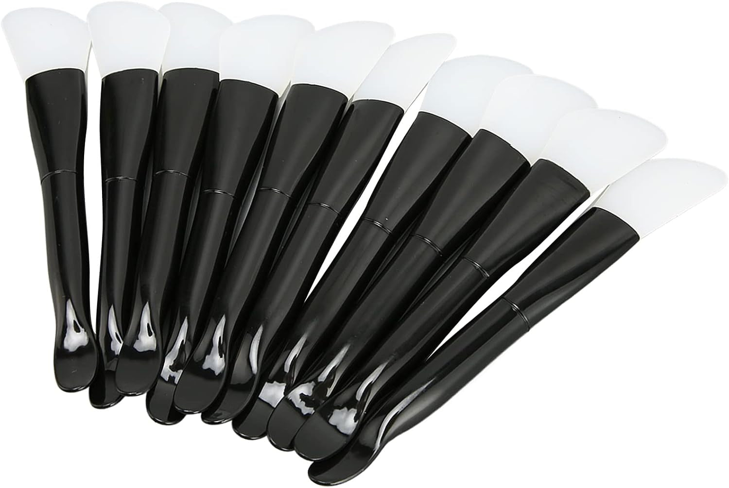 10Pcs Silicone Facial Mask Brush, Mud Mask Applicator with Dual Sided Design, Clay Mask Brush with Ergonomic Handle, Mask Beauty Tool for Mud Clay Mask Modeling Mask Body Lotion