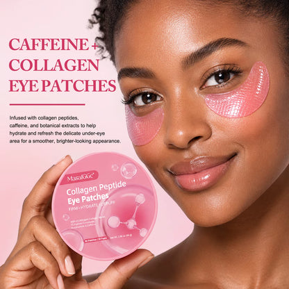 Masaigge Collagen Hydrating Gel Pads Collagen Peptide Eye Patches with Collagen Water 15 Peptide Complex Niacinamide Caffeine